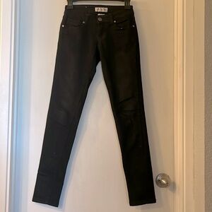 Black Low Rise Skinny-Straight Jeans